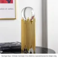 Luxury European style crystal ball ornament featuring a golden metal base for elegant home decor - 27.5x9x9cm / Golden Tube Large