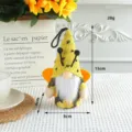 Cute bee gnome plush pendant with yellow wings and dimensions for festival decoration - Polka Dot Hat Style (E3-20)