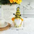 Bee-themed faceless gnome plush doll with wings and striped knit hat, 15cm tall sku - Striped Hat Style (E3-10)
