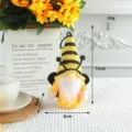 Adorable 15cm Bee Festival plush gnome with wings and glowing light decoration - Striped Hat Style (E3-23)