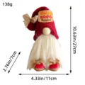 Handmade Christmas gnome doll with red knit hat and thankful grateful blessed patch - Red Blessed Letter Style (D2-34)