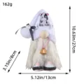 Plush cow themed gnome doll decoration with 27cm height and 162g weight details shown - Cow Bell Style (D2-36)