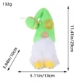 Green plush gnome doll decoration featuring lemon hat ornament and dimension markers - Summer Green Lemon Style (D3-37)
