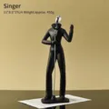 Estatuilla de cantante negro minimalista nórdico para decoración del hogar moderno - Cantante