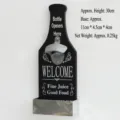 Abrebotellas de madera vintage para pared con recolector de chapas metálico para bar - Negro