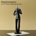 Figura moderna y minimalista de saxofonista negro nórdico para decoración del hogar - Saxofón