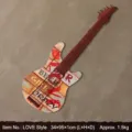 Décoration murale guitare en métal style LOVE pour bar et café 34x95x1cm taille - Style LOVE