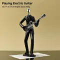 Figura de músico negro minimalista moderno tocando la guitarra eléctrica decorativa - Guitarra Eléctrica