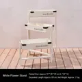 Soporte plegable de madera blanca para flores de 3 niveles para decoración de jardín - Blanco / Blanco