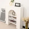 Διακοσμητικό ράφι τζακιού σε κρεμ λευκό γαλλικό στυλ για το σπίτι - Τυπικός τύπος / 60x20x80cm / Λευκό Γυαλιστερό Στυλ