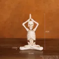 Halloween resin skeleton figurine in meditation lotus pose for desktop decoration, 16cm height - Skull Lotus Pose (7142A-05)