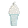 Decorative wooden ice cream shaped marquee night light in white and light blue finish - 30cm / White And Blue
