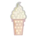 Decorative wooden ice cream shaped LED night light in pink and white for kids room - 30cm / White And Pink