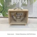 Tirelire de voyage en bois de style nordique avec gravure honey moon, taille 20,8cm - Style Lune de Miel (Honey Moon Fund)