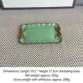 Elegante bandeja de resina vintage francesa con detalles de lazos dorados en verde - Verde Rectangular