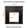 Manteau de cheminée décoratif en bois noir de style français, finition grainée - Style A (Peinture d'Art Granuleuse) / 100x100x27cm / Noir
