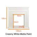 Manteau de cheminée décoratif en bois blanc crème mat de style français, largeur 100 cm - Style B (Laque Mate au Four) / 100x100x27cm / Crème