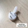 Small white non-marking plastic wall hook with metal pins for hanging photo frames and art - Small Non-marking Nail