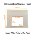 Cheminée décorative française en bois blanc crème 120cm de large avec dimensions précises - Style A (Base Renforcée) / 120x100x27cm / Crème