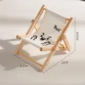 Miniature wooden folding beach chair phone stand with a cute cartoon face design - Expression Chair Phone Stand / 11.5x12x10.5cm / Expression