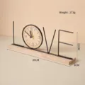 European creative LOVE metal word desk clock with wooden base for home office decoration - LOVE Style