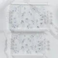 Klares Acryl-Serviertablett-Set im Zweierpack mit Kristallkugelgriffen und blauem Blumendesign. - Blau-weißes Tablett-Set mit Rebenmuster (2-teilig)