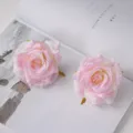 Macro view of delicate pink artificial silk rose heads for wedding and home decoration - Pink