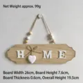Rustic wooden HOME wall hanging sign with decorative beads and heart charm for home decor - 3D Letter with Heart / 26x7.6cm / Wood Home