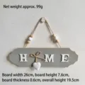 Vintage gray wooden HOME wall hanging sign with white heart pendant and beads decor - 3D Letter with Heart / 26x7.6cm / Gray Home