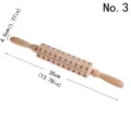 Christmas embossed wooden rolling pin with tree and star patterns for cookies, 35cm length - Christmas Tree and Stars (Style 3)