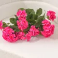Fleurs d'hortensia artificielles rose vif pour décor de table maison et mariage - Rose rouge