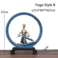 Minimalistische abstrakte blau-goldene Yoga-Figur-Skulptur für elegantes Wohndesign - Yoga Stil B (4917920507795) / Blaugold