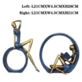Dekorative moderne Mädchen Skulpturen Yoga und Lesen in Blau und Gold für Zuhause Deko - Lesende Mädchen Paar (4917920507796) / Blaugold