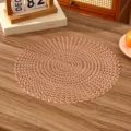 Rose gold round hollow PVC placemat with elegant French floral pattern for dining table decor - Style N (Scale-Pattern Hollow) / Rose Gold