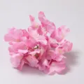 Pink artificial hydrangea flower cluster detail view, soft silk petals for wedding decor - Pink