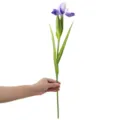Artificial PU iris flower variant, single stem purple decorative fake plant for home decor. - Purple