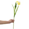 Artificial PU Yellow Iris Flower Single Stem Fake Floral Plant Home Decoration Item - Yellow