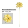Premium single stem artificial yellow brushed gerbera daisy for minimalist home decor - Yellow