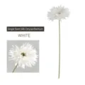Elegant white artificial Gerbera daisy single stem for minimalist home flower decor - White