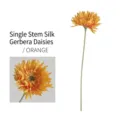 Lifelike single stem artificial orange gerbera daisy flower for modern home decoration - Orange