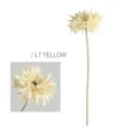 Artificial single stem Gerbera daisy silk flower in light yellow for home decor - Light Yellow