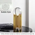 Minimalist luxury crystal ball ornament on gold panpipe metal stand for home decoration - 22.5x8.5x8.5cm / Golden Tube Small (Bubble Crystal)