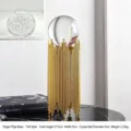 Elegant clear crystal ball ornament on a tall golden rod stand for luxury home decor - 27.5x9x9cm / Golden Tube Large (Bubble Crystal)