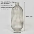 Wabi-sabi style glass vase with water ripple texture and narrow mouth home decor - Gray-Water Ripple Glass Vase