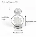 Modern silver iron crystal ball ornament with star and moon detail and dimensions - 5*7.5*12cm / Moon & Star