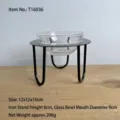 Detaillierte Produktmaße für minimalistischen Eisenständer mit Glaskerzenhalter - 配玻璃碗(T16036)