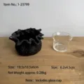Vollständige Maße und Gewicht des kreativen Harz-Kerzenhalters mit Glaseinsatz - 配玻璃杯(1-23799)