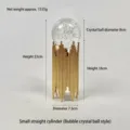 Small gold iron stand bubble crystal ball ornament with 22cm total height - Gold-Small Straight Cylinder (Bubble)