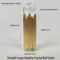 Large gold cylinder iron ornament with 8cm bubble crystal ball for desk decor - Gold-Large Straight Cylinder (Bubble)