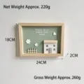 Nordic style wooden 3D house decorative frame with dimensions and weight specs - Green